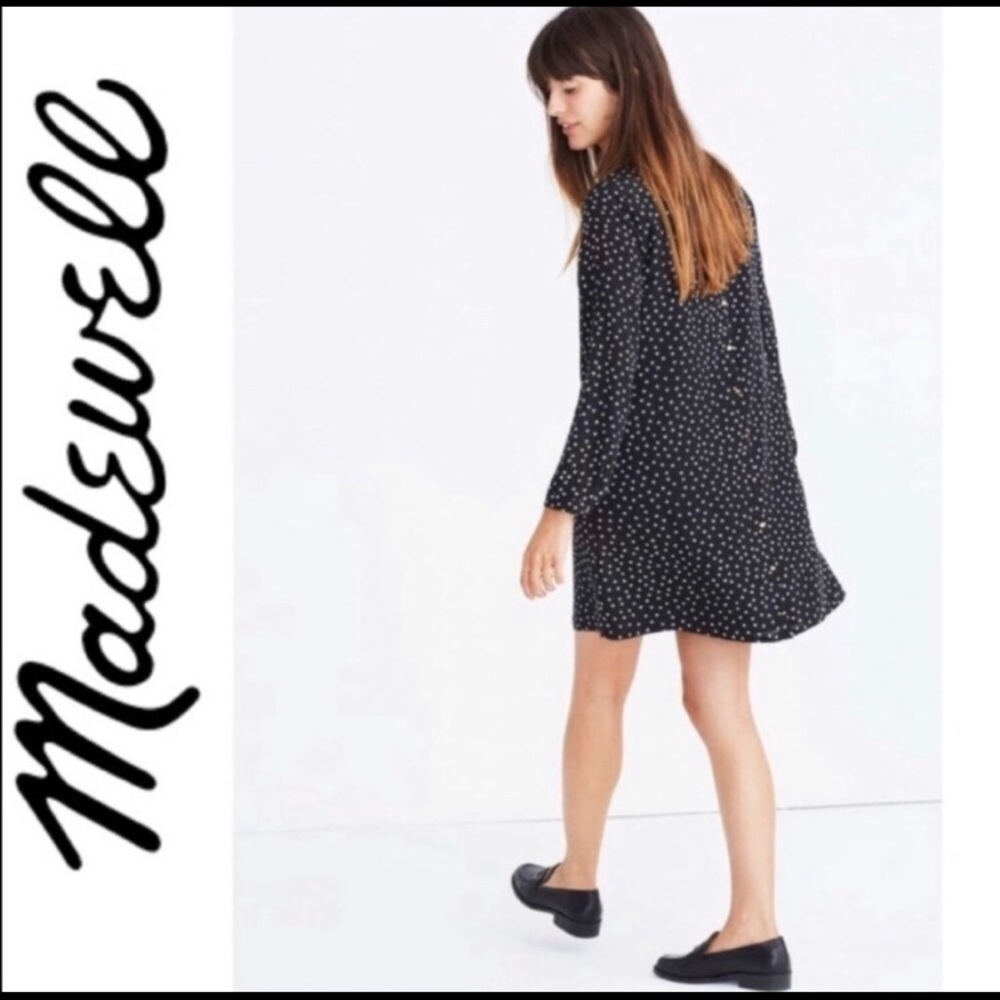 Madewell Black Star Silk Dress XS